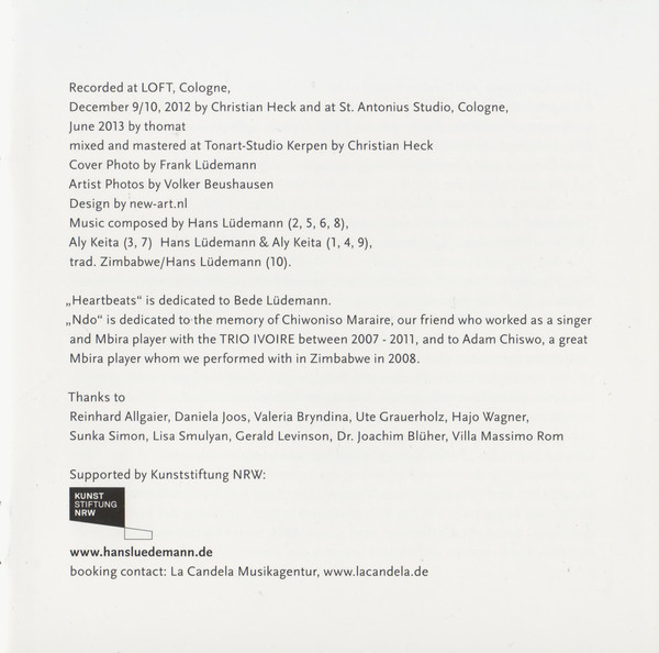 Trio Ivoire, Timbuktu, Intuition Records ‎71310, Aly Keita, Christian Thomé, Hans Lüdemann, Christian Heck, recorded, aufgenommen, LOFT, Cologne, Köln